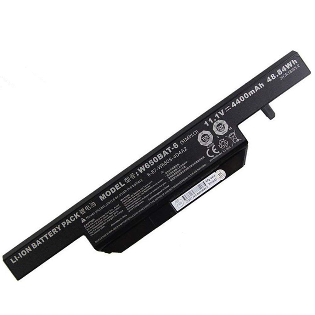 XITAIAN 11.1V 4400mAh 48.84Wh W650BAT-6 6-87-W650-4E42 Replacement Laptop Battery for Clevo K710C-I7 K590C-I3 G150MG K750D D3 K650D K750D K4 K5 P4 P5