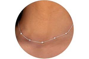 VRIUA Necklaces for Women - 14K Gold/Silver Plated Dainty Chain Necklace with Five Charms: Diamond, Bow, Snowflake, Cross, Flower, Clover, Butterfly, Heart, Star of David, and Star Trendy Jewelry