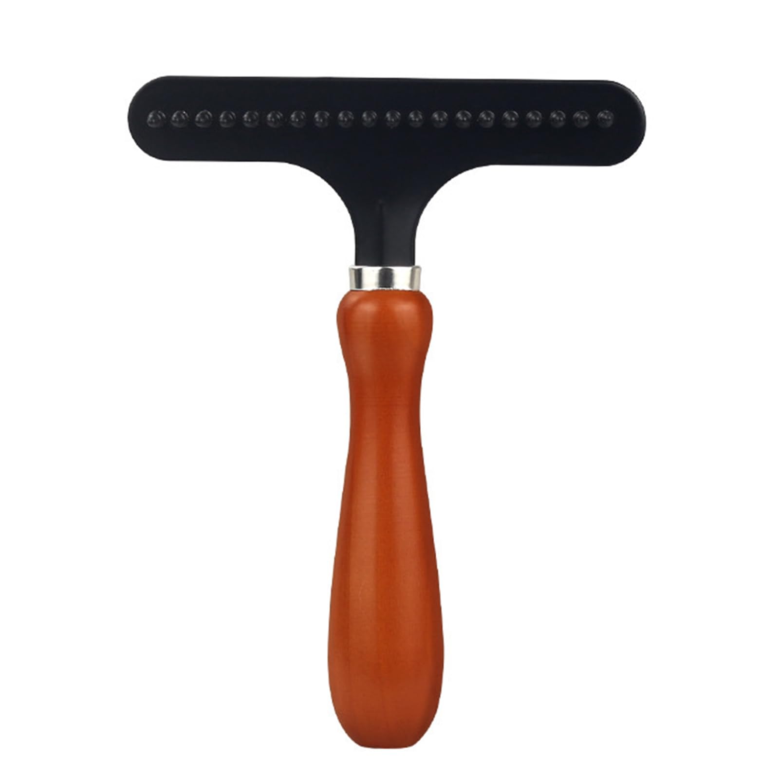 BringLucky Ergonomic Handle Shag Rug Rake, Smooth Surface Carpet Restoration Rake, Fluffy Pet Carpet Brush Pile Lifter, 11 x 14 cm (Rectangular), Beige, Wood, 1 Count