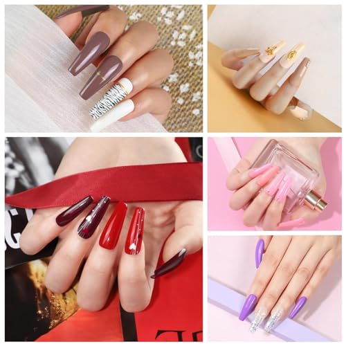 Gel Nail Polish Set with Top Base Coat 18 Colors Fall Winter Gel Polish Glitter Pink Purple Brown Glossy Soak Off Nail Gel Polish Starter Kit Nail Art Collection Gifts for Women Girls DIY Home Salon