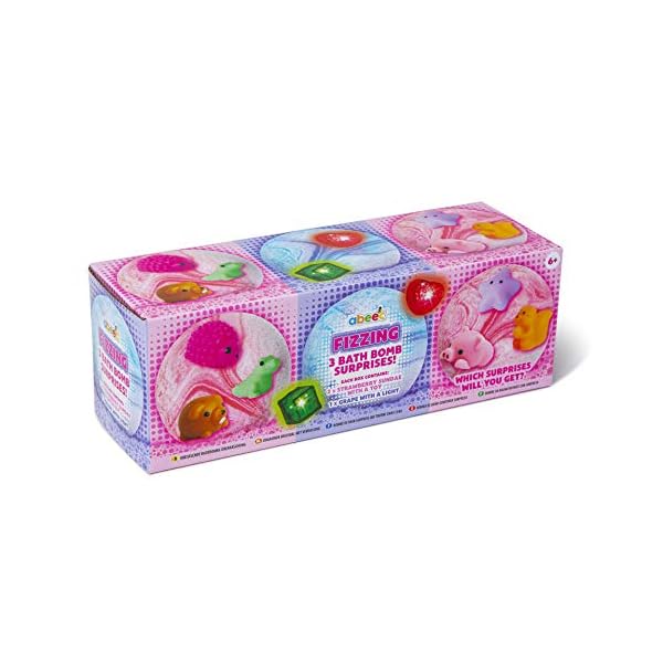 abeec Bath Bomb Surprises x 3 - Kids Bath Bombs with Toy Inside - Bath Bomb Set with 2 Strawberry and 1 Grape Bombs…