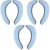 saounisi Warm Toilet Seat Cover,Adult Padded Cushion Large Soft Fuzzy Round Elongated Washable Disposable Stickers Large Blue 3 Pack