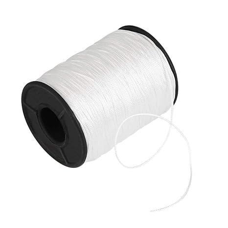 KBNIAN 150 Yard Roll Of 1mm White Braided Lift Cord - Replacement Blind String For Roller Shades, Max Load 66lb, For DIY & Crafts