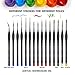 Lunae Arts Miniature Fine Detail 15pc Paint Brush Set Elite Micro Series VI – No Fatigue Triangle Handle, Color Coordinated Tips - Acrylic, Watercolor, Oil, Paint by Numbers Artist Brushes