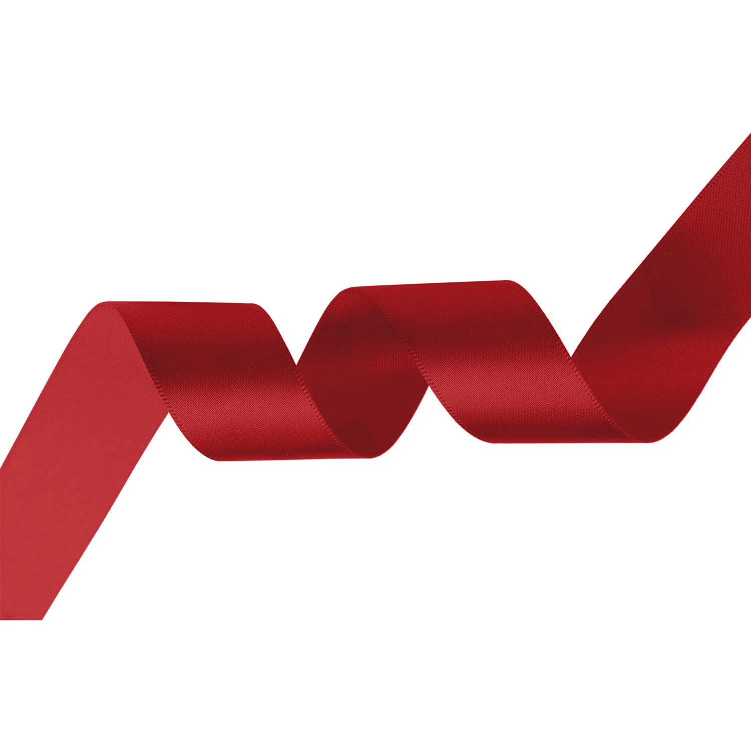 WedDecor Scarlet Ribbon for Gift Wrapping, 40mm x 25 Metres Double-Sided Satin Polyester Ribbon Roll for Wedding, Christmas, Hair Bow, Crafting, Sewing, Birthday Cake Decoration