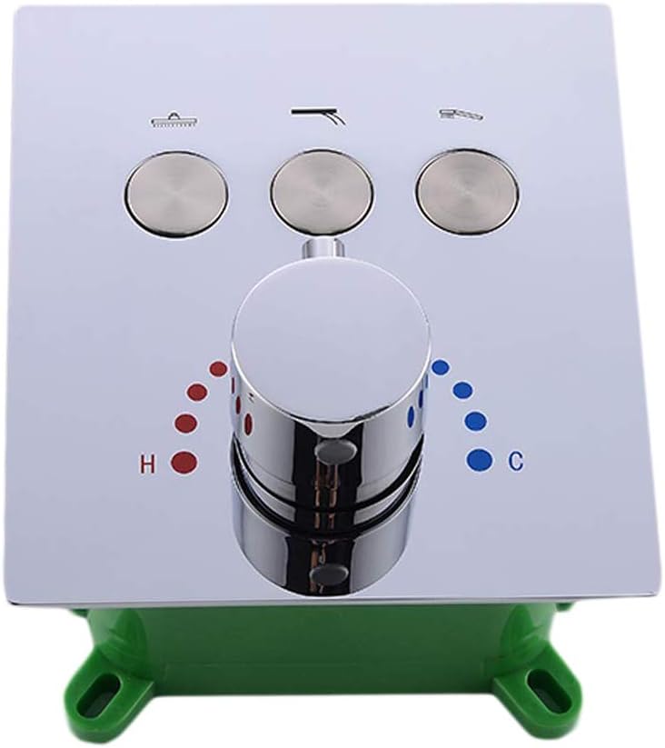 3-Way Thermostatic/Pressure Balance Shower Diverter Valve for Bathroom Shower System, Allows Flexible Choice, Chrome Finished