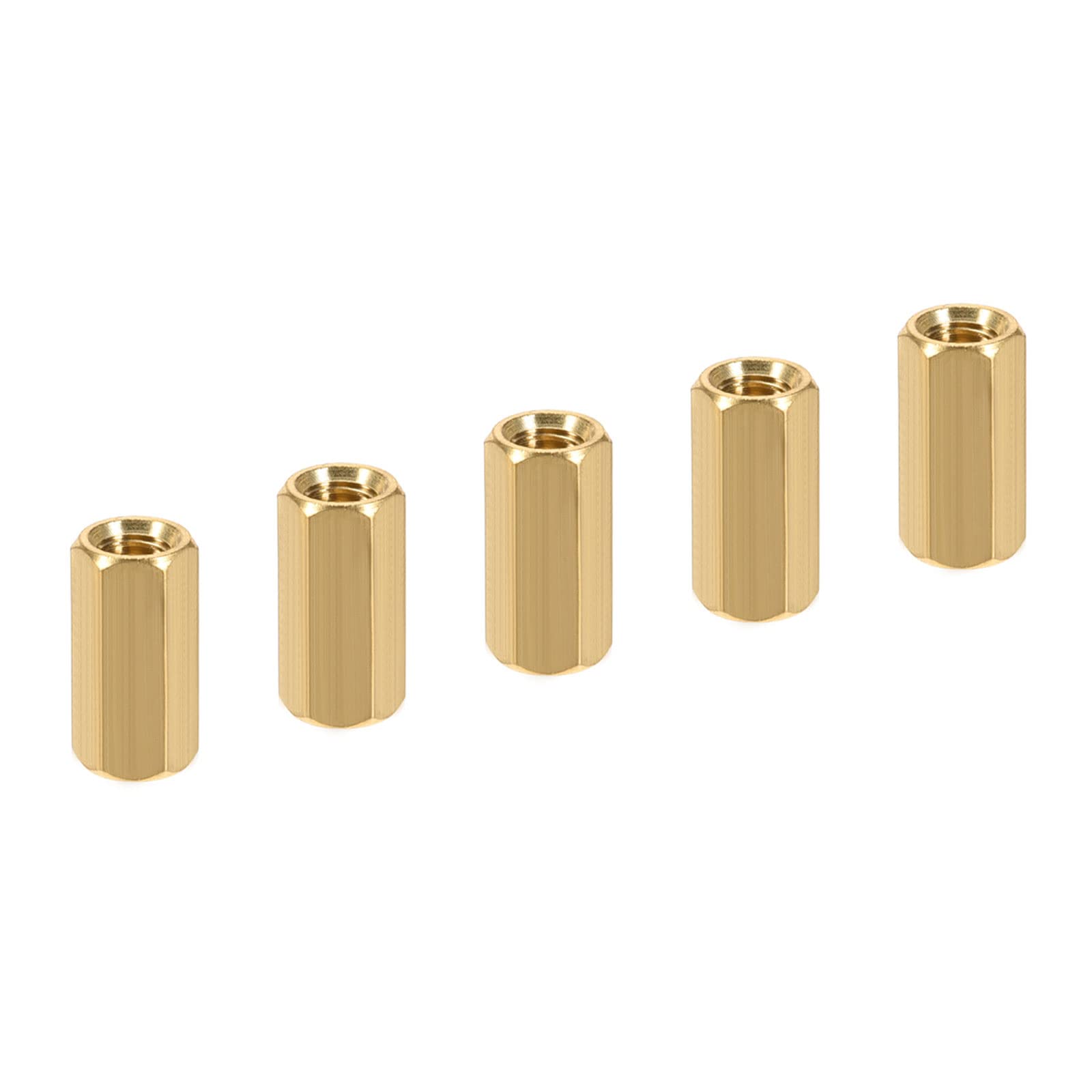 YOKIVE 5 Pcs M5 Spacers, Brass Hex PCB Standoffs Nuts, Keep Height Consistent, Great for Motherboard, Circuit Board, Electronics (Gold Tone, 15mm)