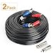SHD 2Pack 200Feet Video Power Cable - BNC to RCA & BNC Female Connectors for CCTV Security System