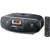 Panasonic RX-D55GC-K Boombox - High Power Portable Stereo AM/FM Radio, MP3 CD, Tape Recorder with USB & Music Port Sound with 2-Way 4-Speaker (Black)