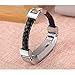 bayite Leather Bands Compatible with Fitbit Alta and Alta HR, Adjustable Metal Buckle Leather Wristband, Cord Braided Black Small 5.5