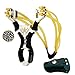 TSEAH Stainless Steel Hunting Slingshot Powerful Triple Force Outdooor Professional Fishing Sling Shot + Bag + 100Pcs 9mm Ammo Balls