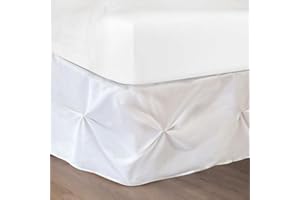 Holawakaka White Bed Skirt Full Size, Pinch Pleat Bed Skirts 16" Inch Drop, Luxury Hotel Quality Premium Microfiber White Bedskirt for Full Bed, White Full