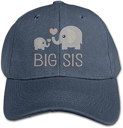 Big Sis Elephant Heart Children Snapback Hats Navy
