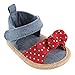 Luvable Friends Baby Girl Bow Sandal, Red Bow, 0-6 Months