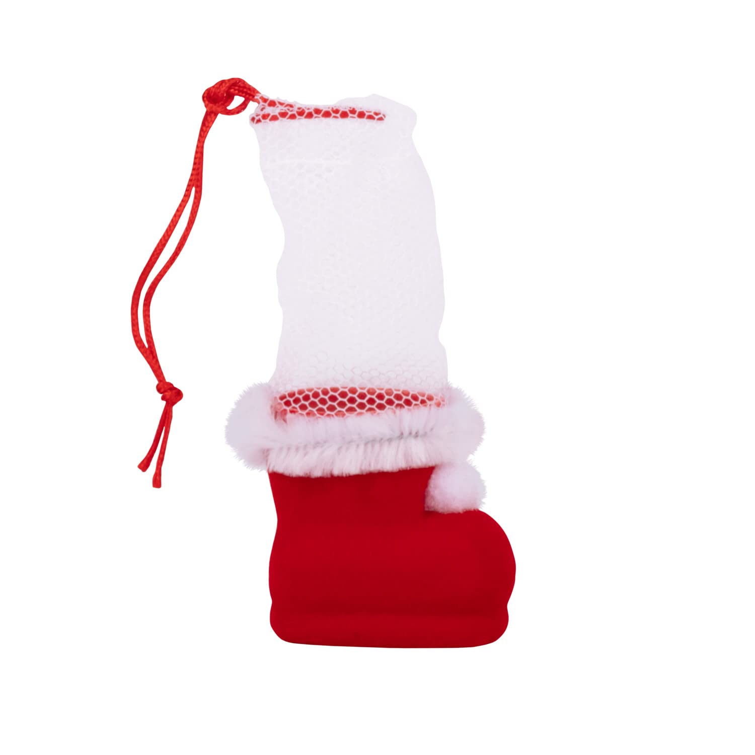 Idena 8550022 Christmas Stocking Empty / Plastic Flocked with Plush and Velvet / 30 cm