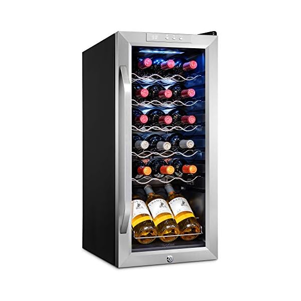 Ivation-18-Bottle-Compressor-Wine-Cooler-Refrigerator-wLock-Large-Freestanding-Wine-Cellar-For-Red-White-Champagne-or-Sparkling-Wine-41f-64f-Digital-Temperature-Control-Fridge-Stainless-Steel