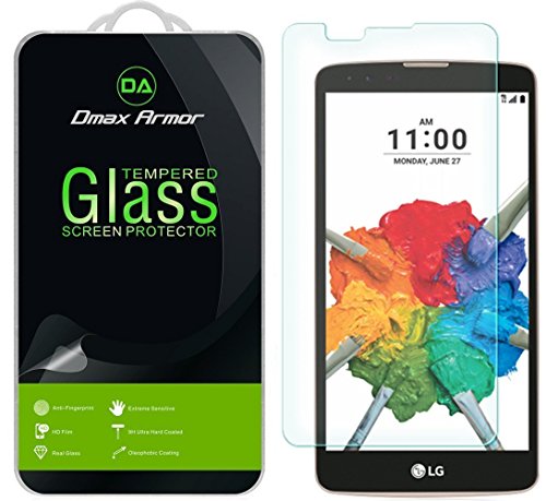[2-Pack] LG Stylo 2 V (Verizon) Screen Protector, Dmax Armor [Tempered Glass] 0.3mm 9H Hardness, Anti-Scratch, Anti-Fingerprint, Bubble Free, Ultra-clear