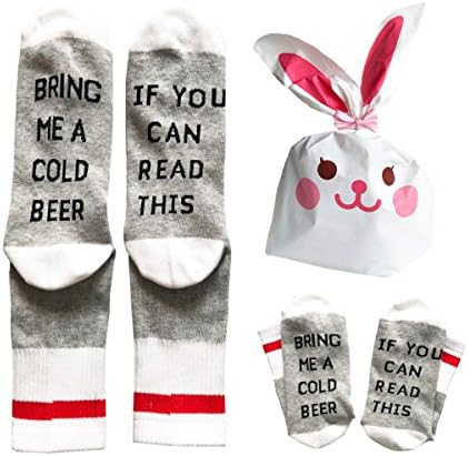 Funny Gifts Creative Socks with Gift Bag If You Can Read This Bring Me A Beer
