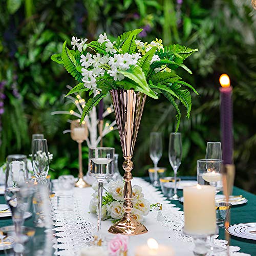 Sziqiqi Set of 10 Tall Metal Wedding Centerpieces for Reception Tables, Gold Flower Vase Stand, Base Decortion for Party, Events, Birthday, Celebration Ceremonies, L Ã— 10