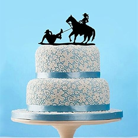 Cowboy Cake Topper Rustic Bride Groom And Horse Wedding Cake