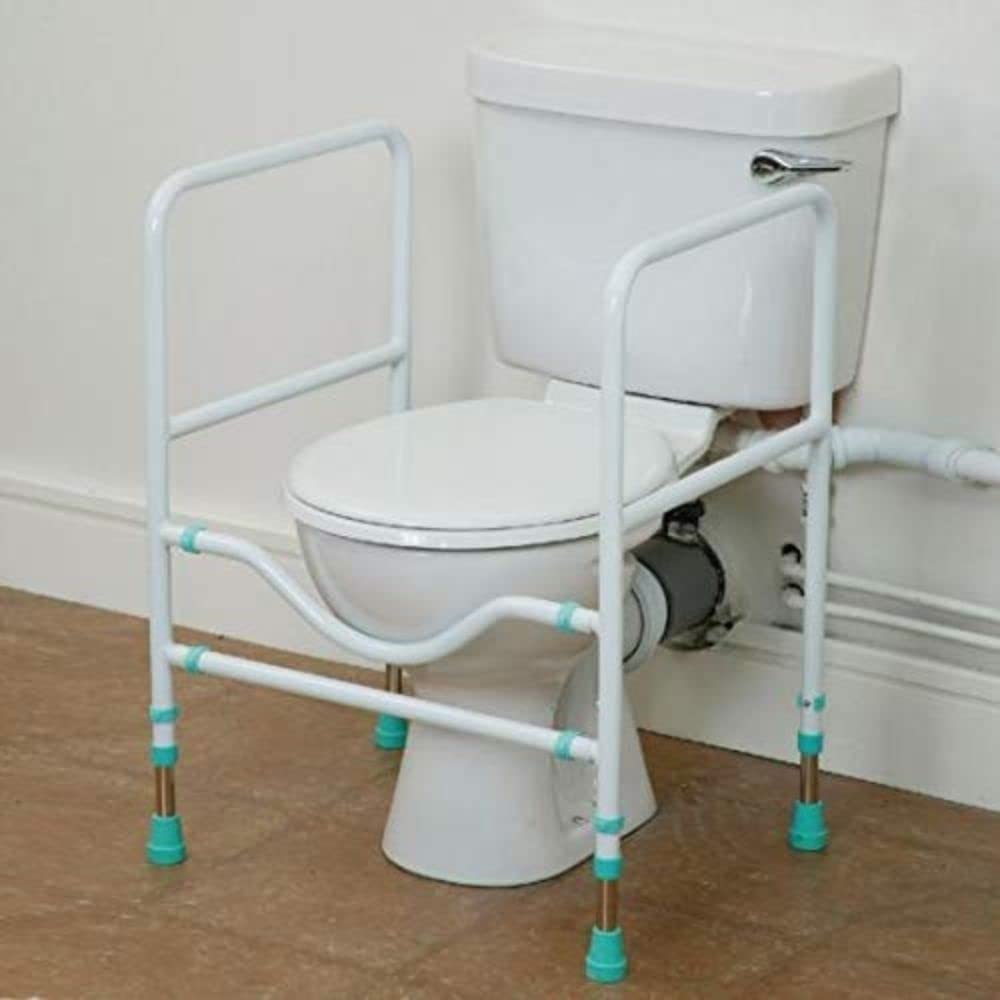 Homecraft Prima Multi-Frame, Bathroom Toilet Seat Aid for Limited Mobility, Independent Self-Toileting Rails with Safety Handles for Elderly, Handicapped, or Disabled