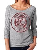 Superluxe™ Womens Bayside Tigers Kelly Kapowski Raw Edge Off Shoulder Top