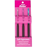 Susan Bates Silvalume Soft Ergonomic Crochet Hook Set-Sizes F5/3.75mm, G6/4mm, And H8/5mm 12693