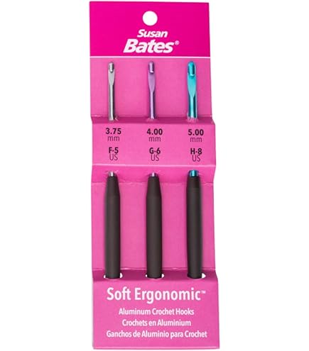 Susan Bates Crochet Hook Set SZ G6-K105, Sizes G6/4mm to K10.5/6.5