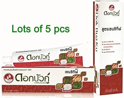 5 x 140g Herbal Toothpaste Relieves teeth sensitive DOK BUA KU 100% natural active ingredients
