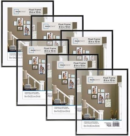 Classic Styles Mainstays Decor 8x10 Float Picture Frame, Set of 6 by Mainstays Decor