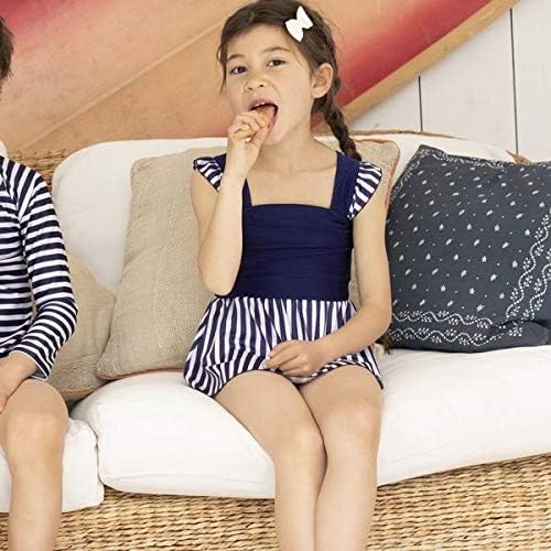 Amazon シップス キッズ Ships Kids Ships Kids ストライプ フリル スイム ワンピース 100 130cm ネイビー 100 ファッション小物 通販