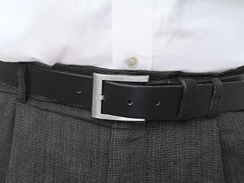 Nickel Free Silver Square Black Titanium Belt 38"