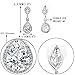 EVER FAITH Wedding Dangler Clear CZ December Birthstone Teardrop Banquet Prom Pierced Earrings Silver-Tone