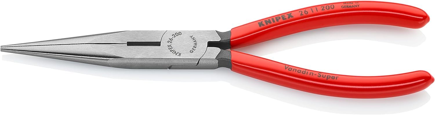 KNIPEX Snipe Nose Side Cutting Pliers (Stork Beak Pliers) with Plastic Coating 200 mm, 26 11 200
