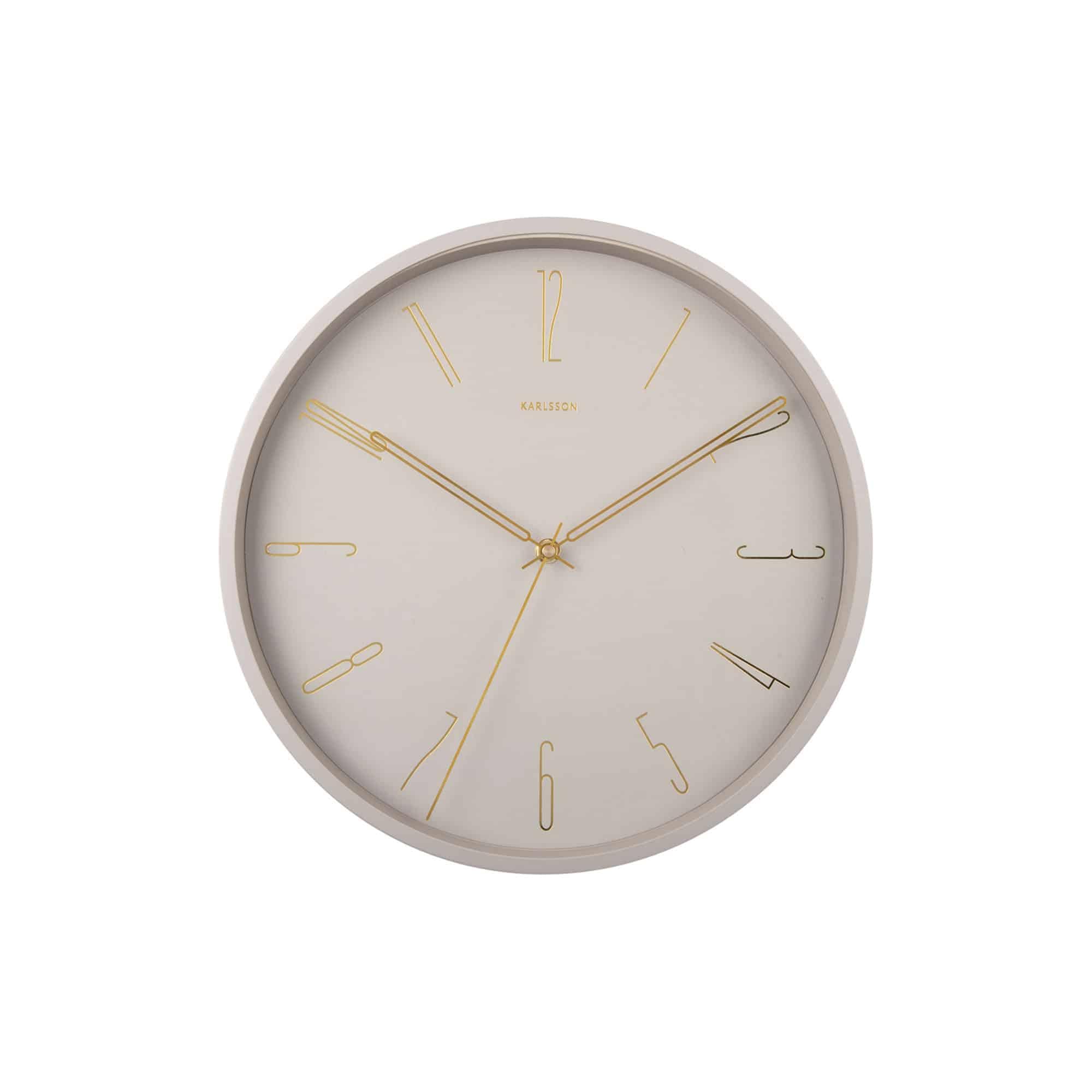 Karlsson Belle Numbers Wall Clock 35cm - Warm grey