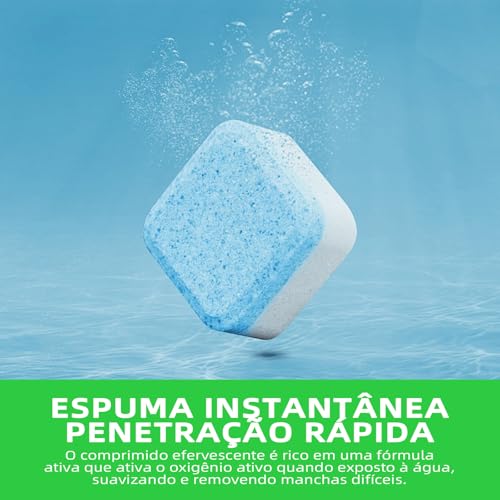 Limpa Maquina de Lavar Roupas, 48 Pastilha Limpar Maquina de Lavar Roupa, Limpeza Profunda Antiodor, Remove Resíduos e Prolonga a Vida da Lavadora