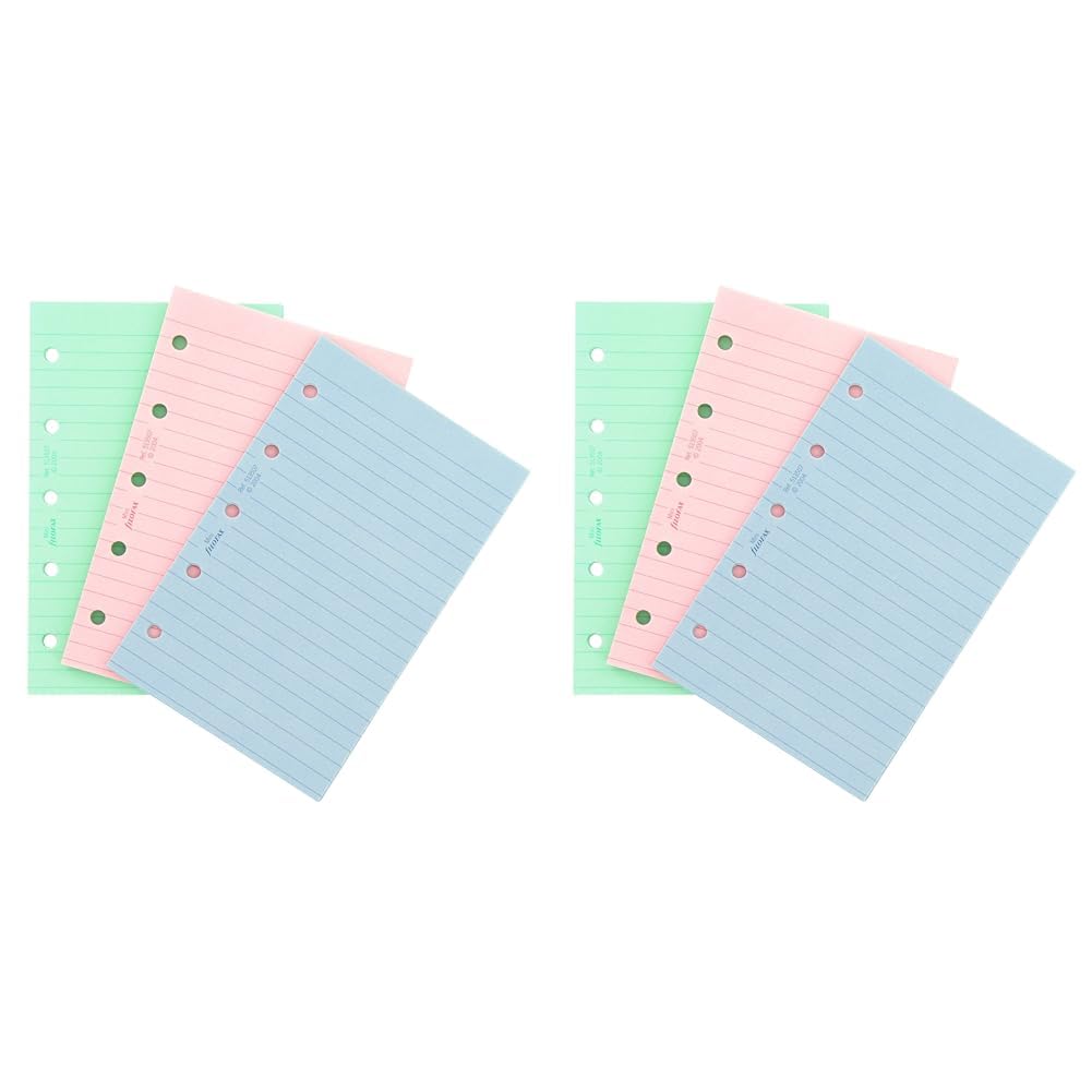 Filofax Mini Ruled Notepaper - Fashion Coloured (Pack of 2)
