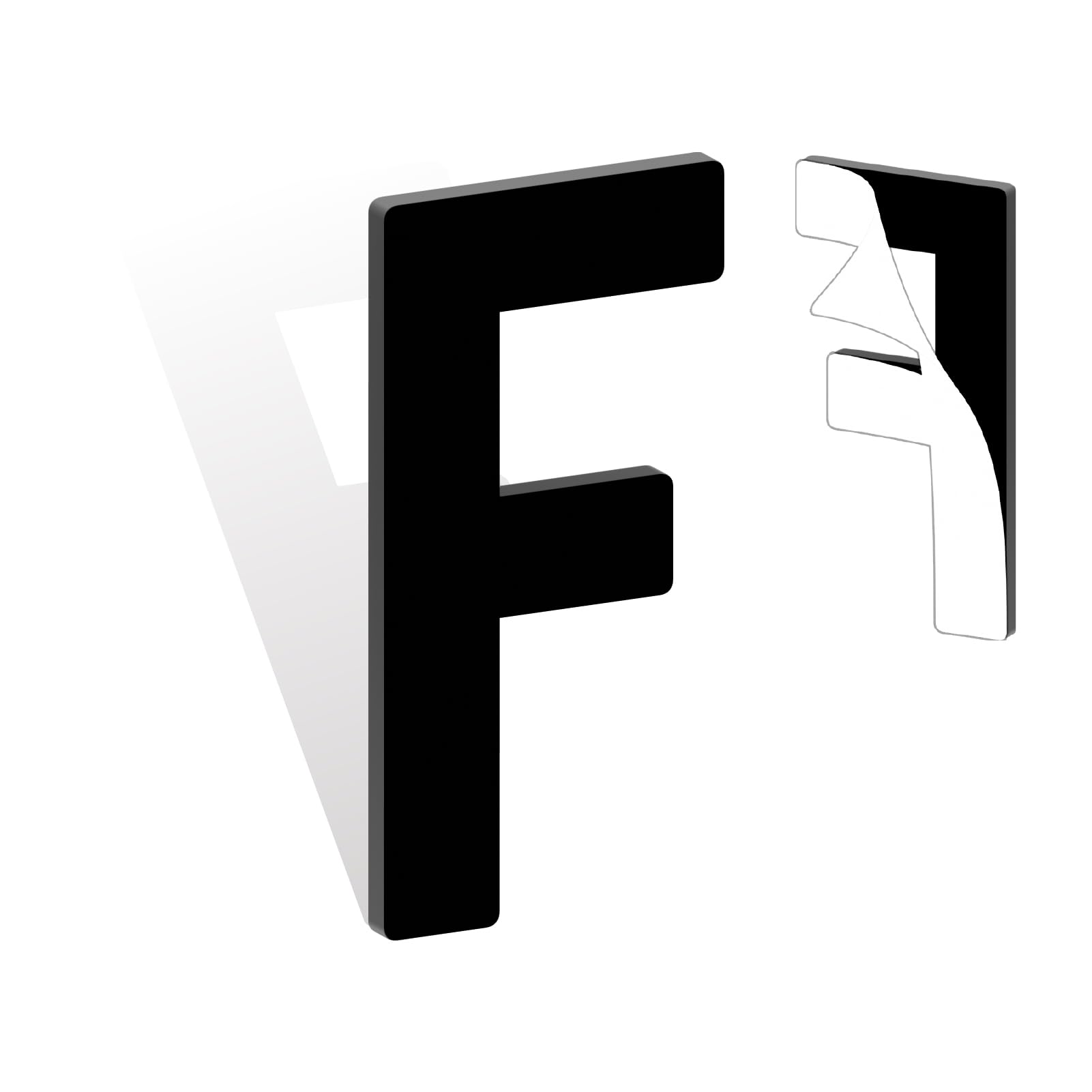 4 Inch Self Adhesive House Numbers, Acrylic Modern
