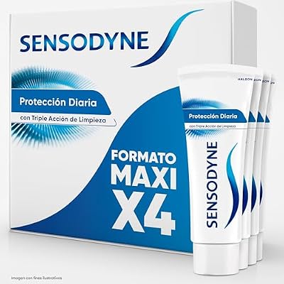 Pasta de dente sensodyne daily protection, alívio para dentes sensíveis, proteção duradoura contra sensibilidade dentária, pacote 4x75 ml