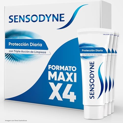 Pasta de dente sensodyne daily protection, alívio para dentes sensíveis, proteção duradoura contra sensibilidade dentária, pacote 4x75 ml