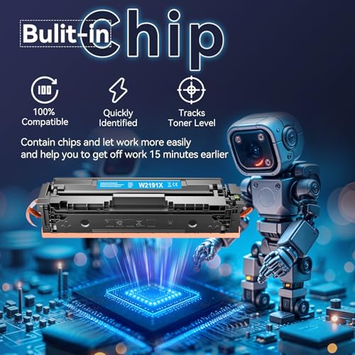 219X (avec Puce) Compatible avec 219A 219X Toner pour HP Color LaserJet Pro MFP 3302FDWG 3302FDW 3302SDW 3302SDWG 3302SDWG 3302FDN 3302FDNG 3202DN 3202DW pour W2190X W2191X W2192X W2193X