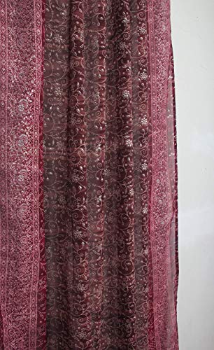 PLUM PURPLE CURTAIN Window Treatment Draperies Boho Curtains over 20 colors Sari panel 108 96 84 inch for bedroom living room dining room kids yoga studio canopy tent W GIFT bag PLUM Raspberry accents - Thumbnail 3