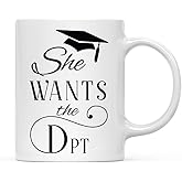 Andaz Press 11oz. Graduation Coffee Mug Gift, She Wants The DPT, 1-Pack, Includes Gift Box, Cups for Graduates School Students of Class of 2026, Grad Diploma, Academic Degree Congratulations