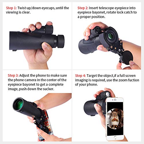 Eyeskey Universal Mobile Device Holder (Phone Adapter Mount) - Connect your binoculars monocular spotting scope microscope or astronomical telescope with smartphones tablets or computers, Iphone, Ipad - Thumbnail 4