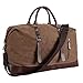 Ulgoo Duffel bag Oversized Canvas Travel Bag PU Leather Weekend Bag Overnight (Coffee)