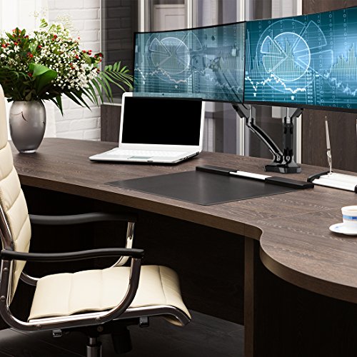 Loctek Heavy Duty Gas Spring Dual Arm Desk Mounts Fits 10"27" Monitor