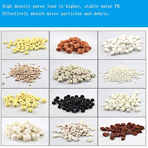 Tfwadmx Bio Filter Balls, Aquarium Bio Balls Filtration Ceramic Rings Media for Fish Tank and
