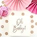 Andaz Press Rose Gold Foil Lunch Napkins, Oh Baby!, 6.5-inch, 50-Pack, Shiny Metallic Tableware Supplies for Baby Shower, Modern Party Paper Napkins in Bulk, Decorations