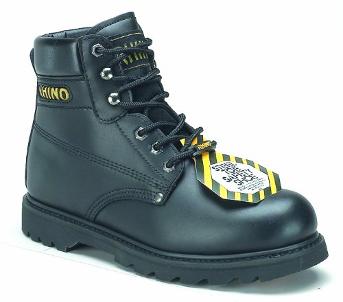 60S21 Rhino 6 Inch Steel Toe Safety Work Boot - Black,9.5 D(M) US,Black