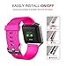 Fitbit Blaze Accessories Classic Band Large, UMTele Soft Silicone Replacement Sport Strap Band with Quick Release Pins for Fitbit Blaze Smart Fitness Watch Neon Pink, Frame Not Included (6.7